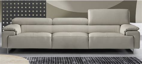 Wish Light Grey Leather 3 + 2 Sofa Set With Adjustable Headrests And ...