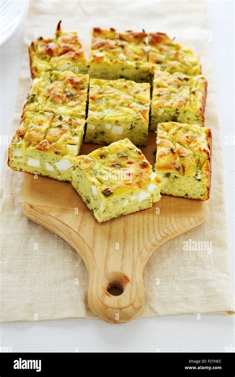 Zucchini and cheese pie . Food Stock Photo - Alamy