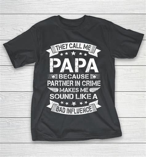 Funny Grandpa Shirts, Papa Partner In Crime Dad Fathers Day Shirts ...