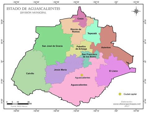 Mapa de Aguascalientes | México - Doc Sports™