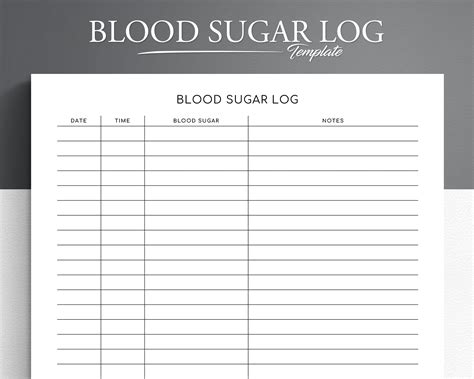 Blood Sugar Log Printable. Blood Sugar Tracker Editable - Etsy