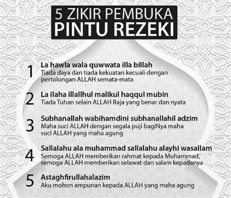 Amalkan 5 Zikir Pembuka Rezeki - Cahaya Hayati