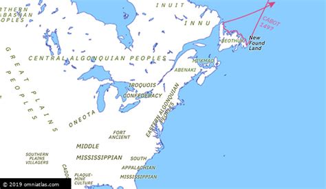 John Cabot’s expeditions | Historical Atlas of North America (24 June 1497) | Omniatlas