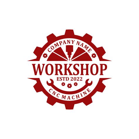 cnc machine workshop logo design 10010185 Vector Art at Vecteezy