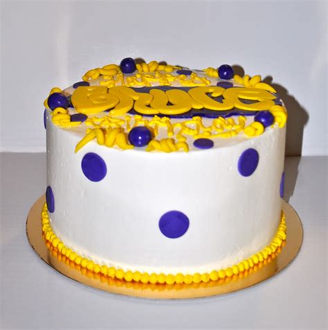 Leah's Sweet Treats: LSU colors Birthday Cake