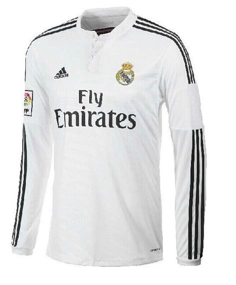 New Real Madrid 14/15 Home Jersey Long Sleeves in Size S, M, L, XL | Real madrid, Shirts ...