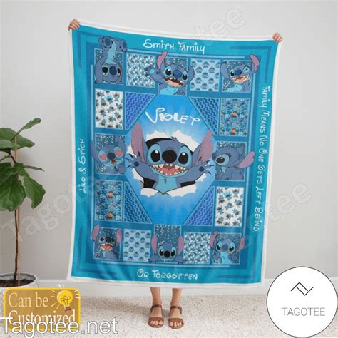 Personalized Cute Stich Fleece Blanket, Quilt - Tagotee