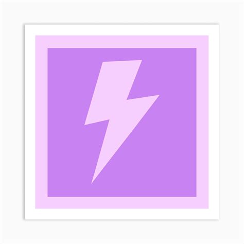 Purple Lightning Bolt Square Art Print by OneThreeSix - Fy