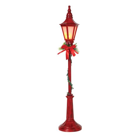 24" Battery Operated Lighted Red Holiday Street Lamp Christmas Figure ...