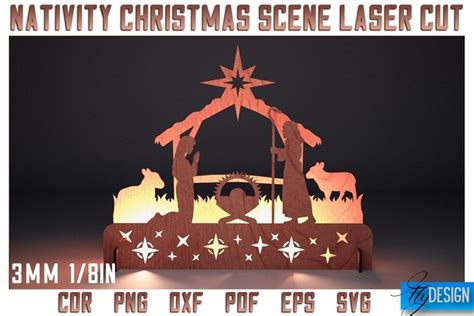 Nativity Christmas Scene Laser Cut SVG |Nativity (2731850)