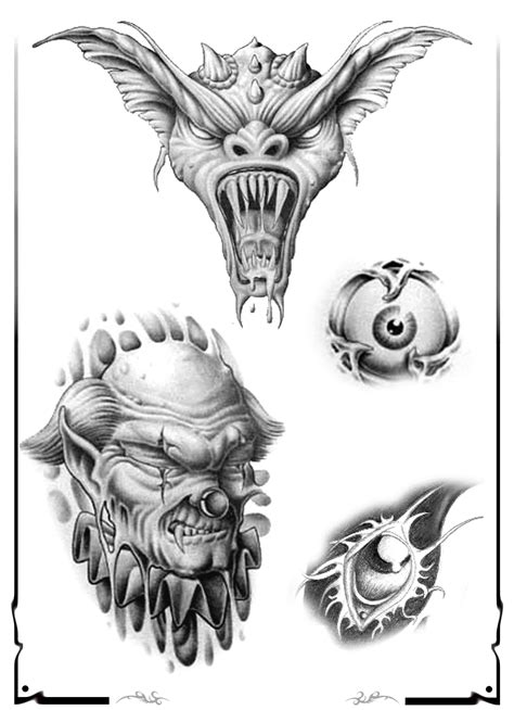 demon tattoo design img526 «SKULLS DEMONS «Flash tatto sets «Tattoo ... | Skull tattoo design ...