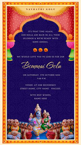 Navratri Golu Invitation Card for WhatsApp - Happy Invites