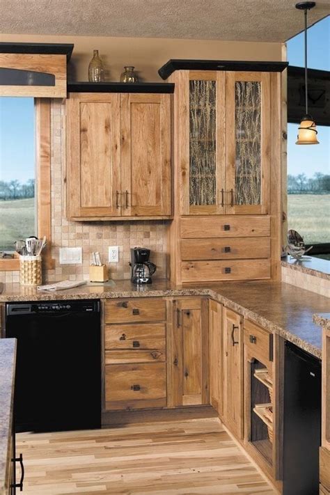 Knotty Hickory Cabinets Unique Pickled Maple Kitchen | Rustic kitchen ...