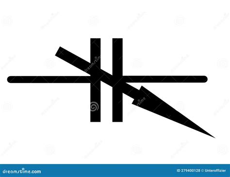 A Variable Capacitor Electrical Symbol Against a White Backdrop Stock ...