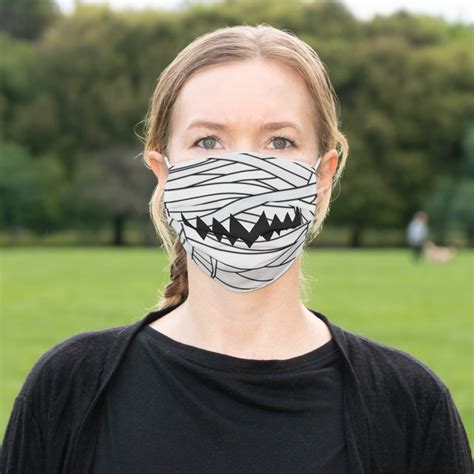 SCARY MUMMY HALLOWEEN ADULT CLOTH FACE MASK | Zazzle