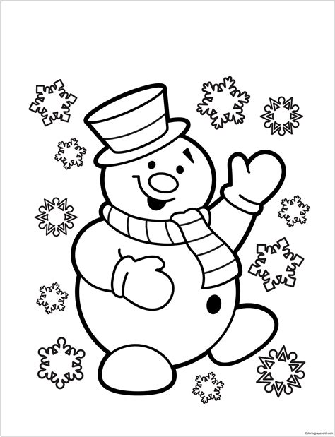 Snowman 3 Coloring Page - Free Coloring Pages Online