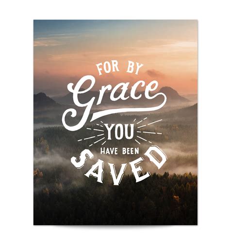 Ephesians 2:8 - Scripture Art Print - Grace — Scripture Type