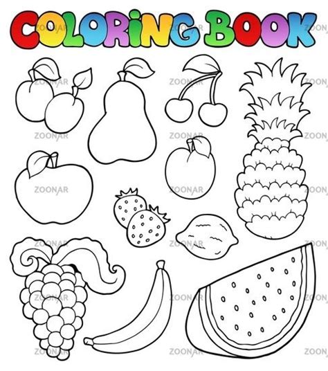 Fruits Coloring Book And Vegetables Pictures Peach | Color Book for Kids | Pinterest | Coloring ...