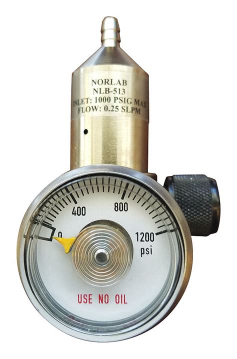 Gas Regulator, 0.25 lpm Max Flow Rate, Gas Cylinder Regulator - 8VZT3|513 - Grainger