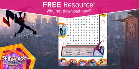 FREE Spider-Man™: Word Search K-2nd Grade (teacher made)