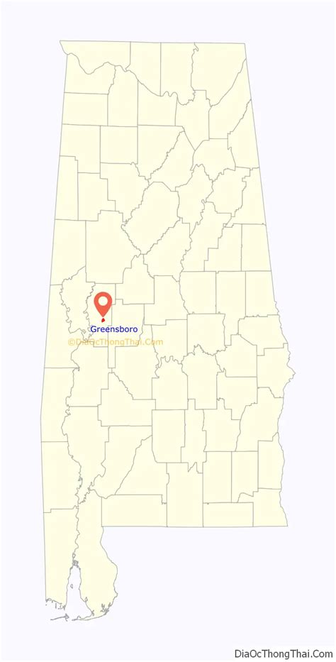 Map of Greensboro city, Alabama - Thong Thai Real