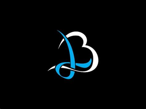 Premium Vector | A blue b logo with a blue b on a black background