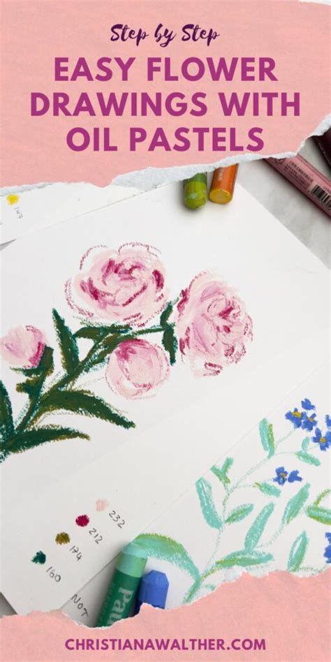 Oil Pastel Flower Drawings - How To Draw Pretty Flowers