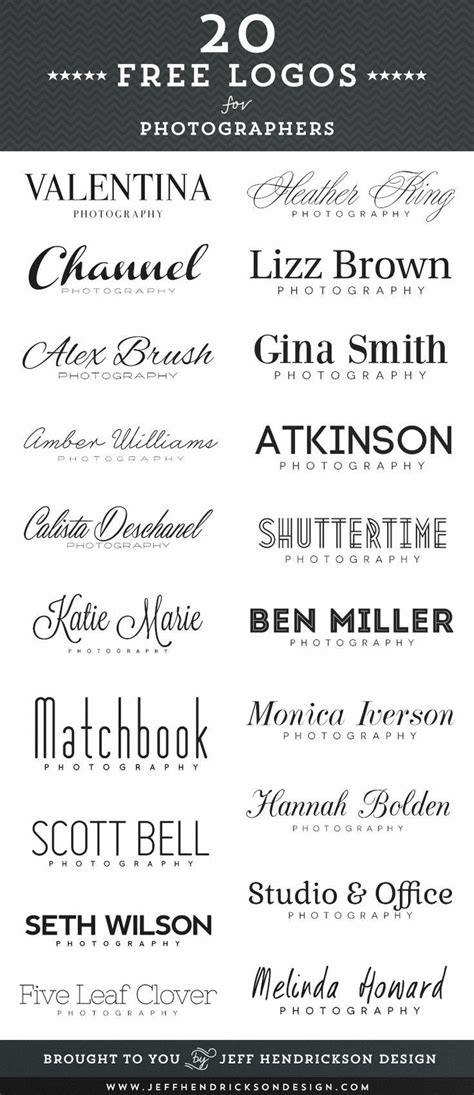 20 free photographer logos using free fonts. - Font ideas ...