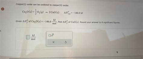 Solved Copper(I) oxide can be oxidized to copper(II) oxide: | Chegg.com