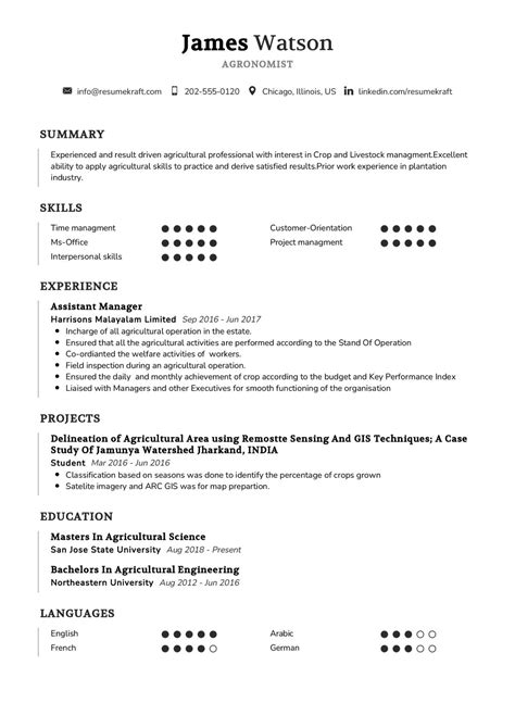 Agronomist Resume Sample in 2024 - ResumeKraft