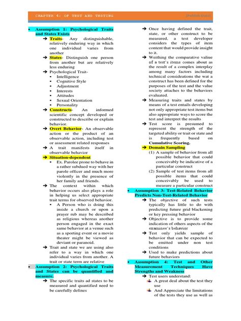 Chapter 4 Test and Testing | PDF | Validity (Statistics) | Test (Assessment)