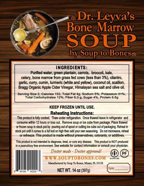 Bone Marrow Soup w Veggies14 OZ Sold Frozen