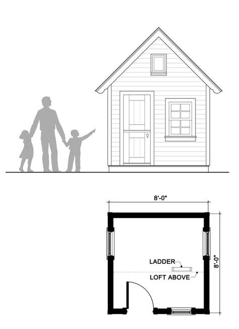 8x8 Playhouse With Loft | Play houses, Playhouse with loft, Playhouse plan