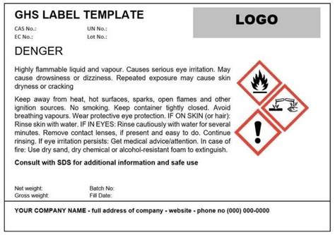 34 Ghs Label Template Word – Labels 2021 In Free Ghs Label Template ...