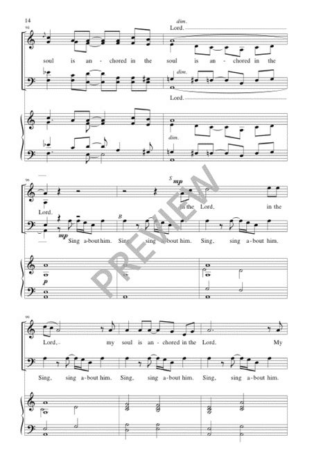 My Soul Is Anchored In The Lord By - Octavo Sheet Music For SATB Choir,tenor Voice Solo, Piano ...