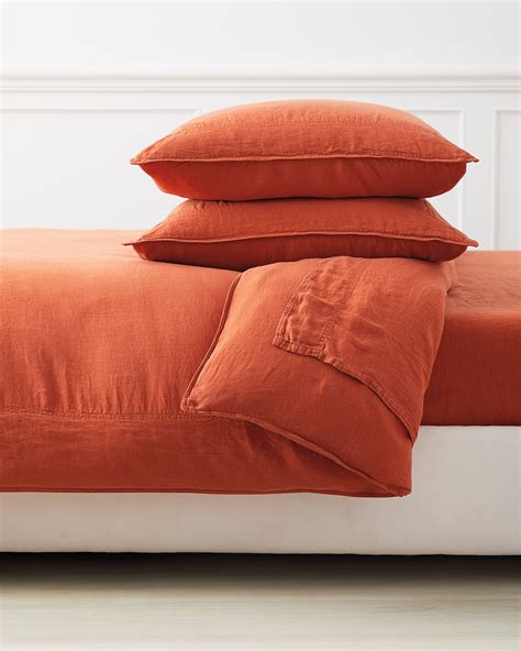 Positano Linen Bedding Bundle | Bed linen sets, Linen duvet covers, Orange bedding