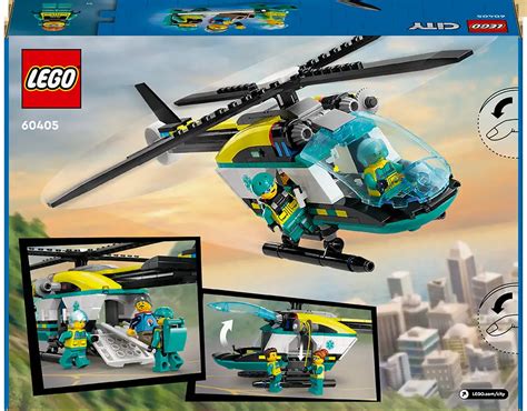 LEGO City Emergency Rescue Helicopter Building Set 60405 Ages 6+