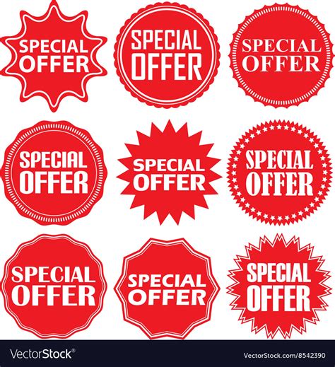 Special offer signs set special offer sticker set Vector Image