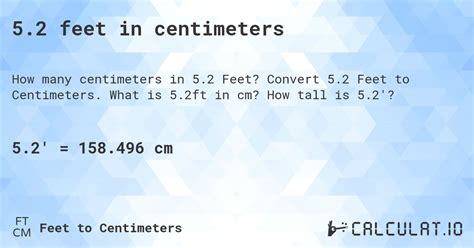 5.2 feet in centimeters - Calculatio