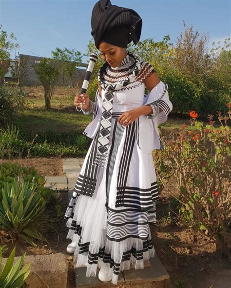 Clipkulture | Xhosa Bride In Beautiful Umbhaco Dress With Black Doek and Beaded Accessories