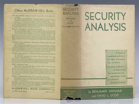 Security Analysis Benjamin Graham First Edition Signed Rare Book