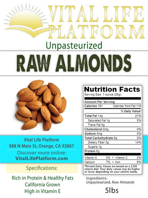 RAW Almonds 5lb Bag