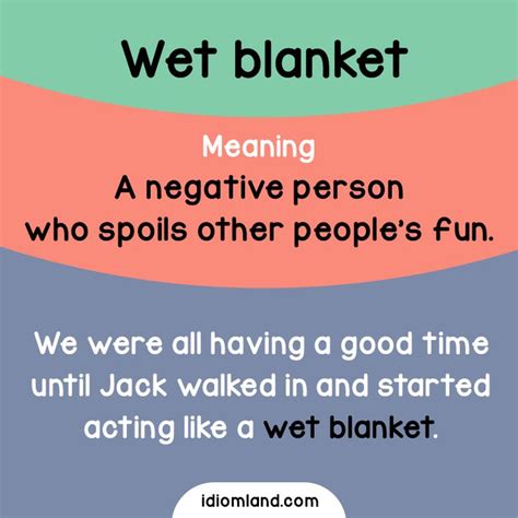 wet blanket | idioms & phrases | Pinterest | ESL, Blankets and Learn english