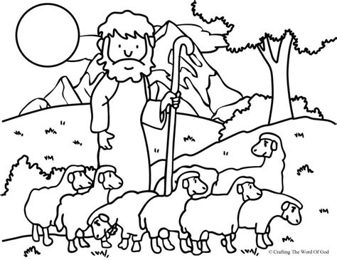 Jesus With Sheep Coloring Page