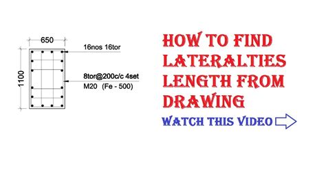 How to find Lateral ties length from drawing - YouTube