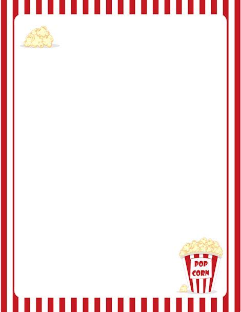 Popcorn Border: Clip Art, Page Border, and Vector Graphics | Popcorn theme, Page borders ...