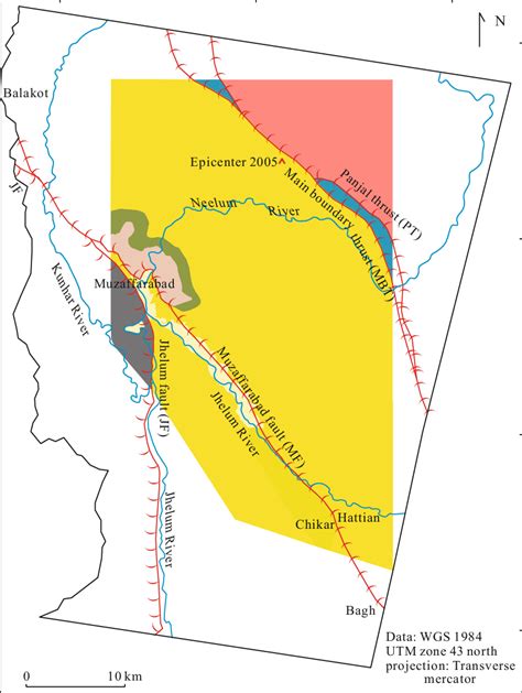 Geological map of Jhelum valley, Neelum valley and Muzaffarabad City ...