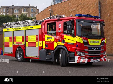 Dorset & Wiltshire Fire and Rescue fire engine parked outside ...