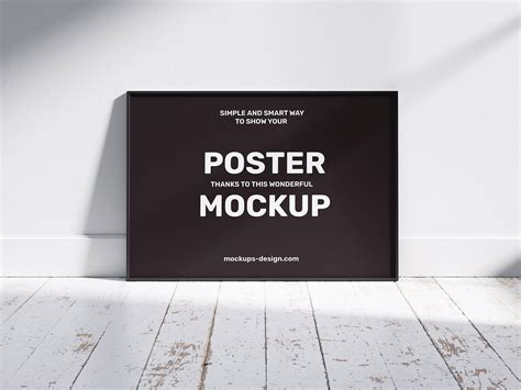 Horizontal Poster Frame Free Mockup — Free Mockup World