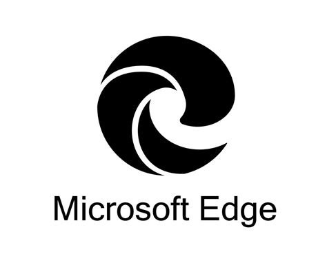 Microsoft Edge Browser Brand Logo Symbol With Name Black Design ...